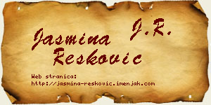 Jasmina Resković vizit kartica